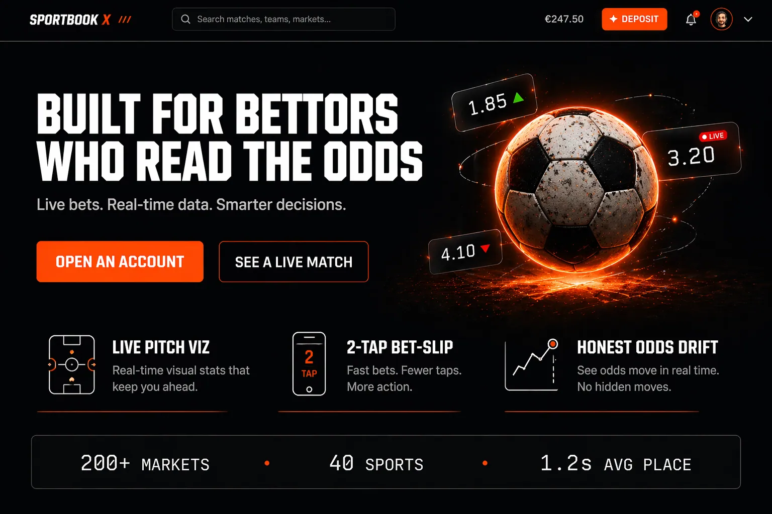 Brand landing with feature highlights